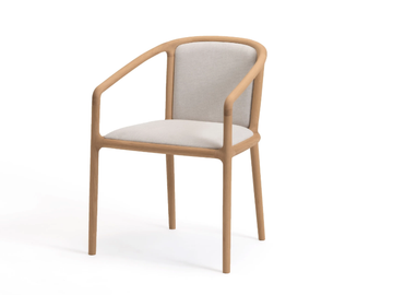 NF-DC01 - Upholstered wooden chair with armrests by KARIMOKU