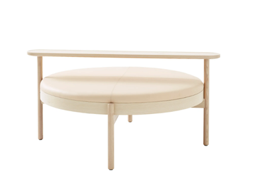 HYGGE - Round upholstered solid wood bench by Karl Andersson