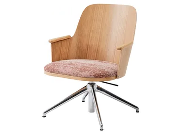 SANDER CONFERENCE - Trestle-based height-adjustable wooden chair with integrated cushion by Karl Andersson