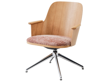 SANDER LOUNGE - Swivel trestle-based wooden chair with integrated cushion by Karl Andersson