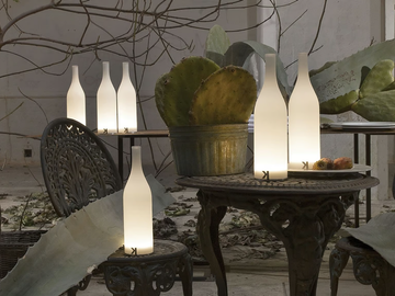 BACCO - LED satin glass table lamp by Karman