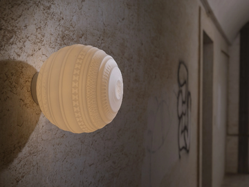 BRAILLE - Satin glass wall lamp / ceiling lamp by Karman