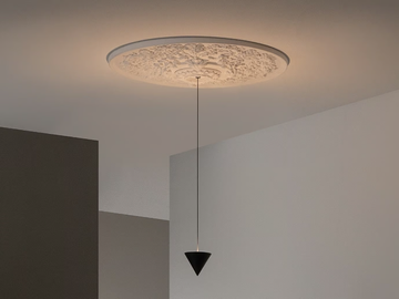 MOONBLOOM - LED plaster and aluminium pendant lamp by Karman