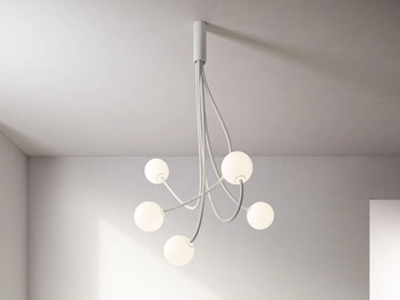 MOONY - Etched glass ceiling lamp with swing arm by Karman