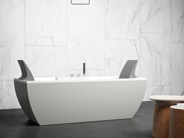 KALÌ C - Freestanding rectangular Kcryl bathtub by Karol