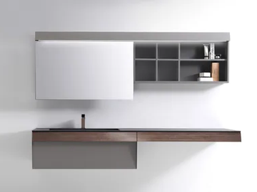 KUT 03 - Wall-mounted vanity unit with drawers by Karol