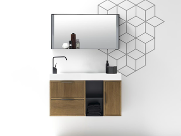 MUTEVOLE 06 - Wall-mounted vanity unit with drawers by Karol