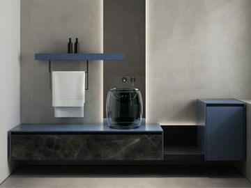 TOSCA 05 - Single wall-mounted vanity unit with integrated washbasin by Karol