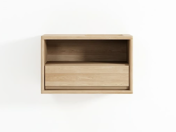 CIRCA17 - Rectangular wall-mounted wooden bedside table by KARPENTER