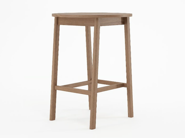 CIRCA17 - Round solid wood high table by KARPENTER