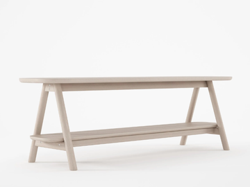 CURBUS - Rectangular solid wood coffee table with integrated magazine rack by KARPENTER