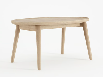 EAST - Medium oval solid wood coffee table by KARPENTER