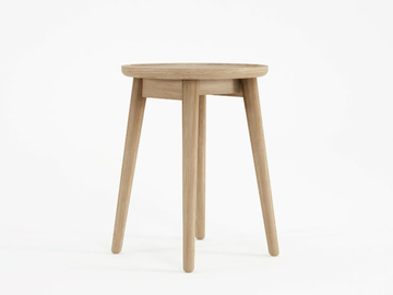 EAST - Round solid wood side table by KARPENTER