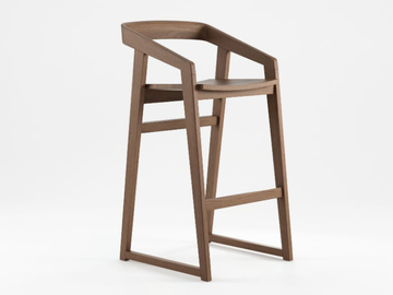 EXPERIENCE - Solid wood barstool with footrest by KARPENTER