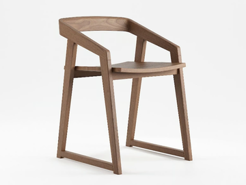 EXPERIENCE - Solid wood chair with armrests by KARPENTER