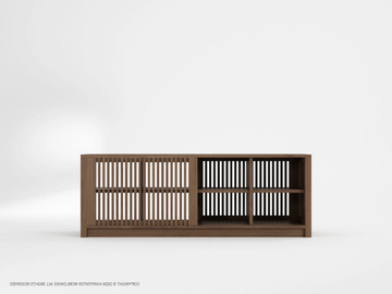 HORIZONTAL DIVIDER 153 - Wooden horizontal rack with sliding doors by KARPENTER
