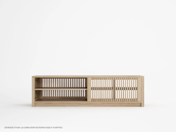HORIZONTAL DIVIDER 165 - Wooden TV cabinet with sliding doors by KARPENTER
