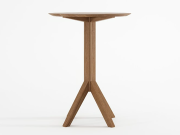 NOUVEAU BISTRO - Round solid wood high table by KARPENTER