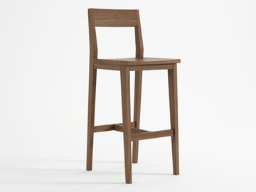NOUVEAU BISTRO - Solid wood barstool with back by KARPENTER
