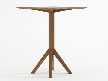 NOUVEAU BISTRO - Square solid wood high table by KARPENTER