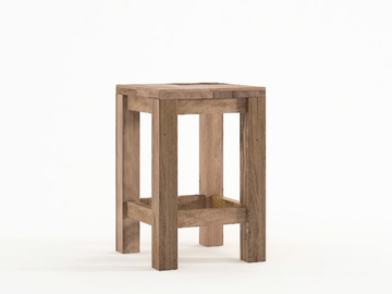 ORGANIK - Low reclaimed wood stool with footrest by KARPENTER