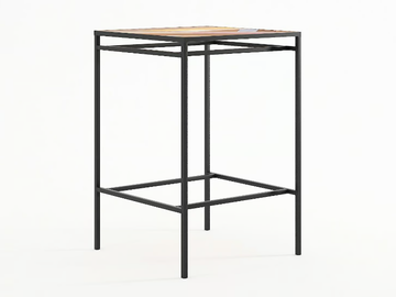 PLANKE - Square reclaimed wood high table by KARPENTER