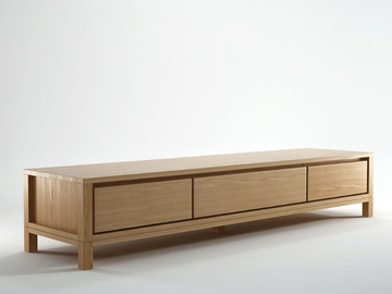 SOLID - Low wooden TV cabinet by KARPENTER