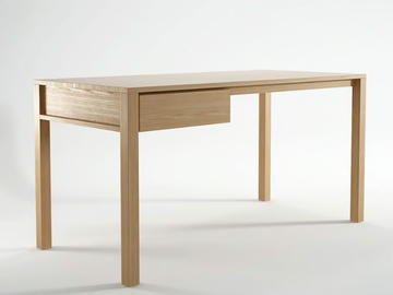 SOLID - Rectangular wooden writing desk with drawers by KARPENTER
