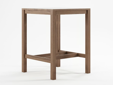 SOLID - Square solid wood high table by KARPENTER