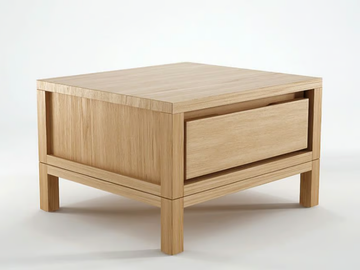 SOLID - Square wooden bedside table with drawers by KARPENTER