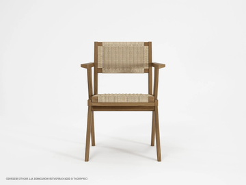 TRIBUTE OUTDOOR - Teak chair with armrests by KARPENTER