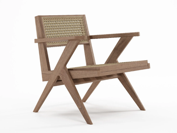 TRIBUTE - Rattan easy chair with armrests by KARPENTER