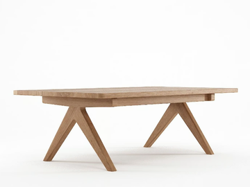 TRIBUTE - Rectangular solid wood coffee table by KARPENTER