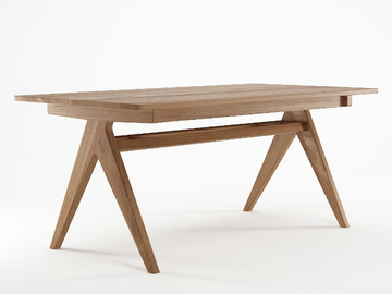 TRIBUTE - Rectangular solid wood dining table by KARPENTER