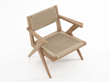 TRIBUTE - Solid wood easy chair with armrests by KARPENTER