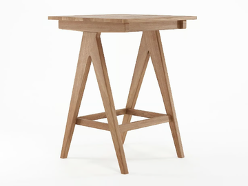 TRIBUTE - Square solid wood high table by KARPENTER