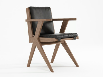 TRIBUTE - Upholstered solid wood chair with armrests by KARPENTER