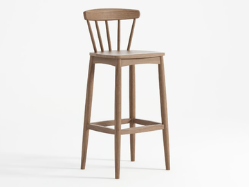 TWIST - Solid wood barstool with back by KARPENTER