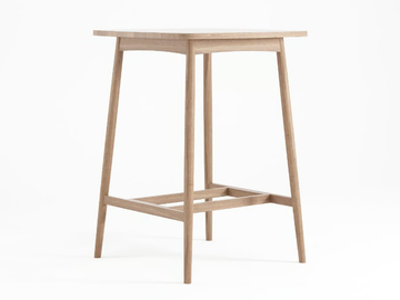 TWIST - Square solid wood high table by KARPENTER