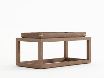 UP & DOWN II - Rectangular wooden coffee table with tray by KARPENTER