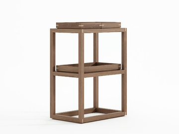 UP & DOWN VERTICAL I - Open wooden shelving unit by KARPENTER