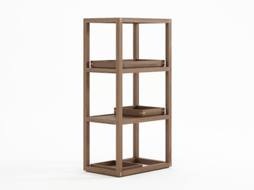 UP & DOWN VERTICAL II - Open wooden shelving unit by KARPENTER