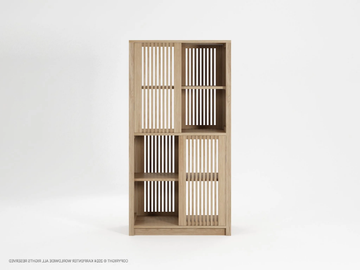 VERTICAL DIVIDER - Wooden vertical rack with sliding doors by KARPENTER