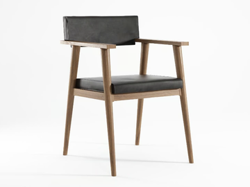 VINTAGE - Upholstered solid wood chair with armrests by KARPENTER