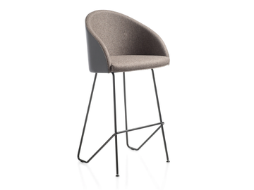 KAMEO - High fabric stool with footrest by Kastel