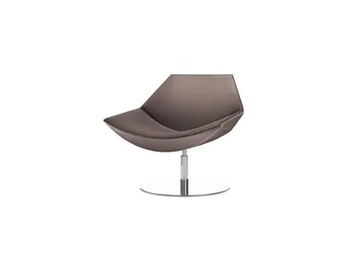 KAYAK - Swivel leather easy chair by Kastel