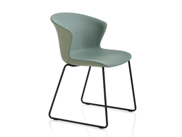 KICCA PLUS - Sled base fabric chair with armrests by Kastel