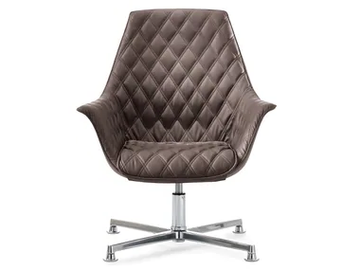 KIMERA - Leather armchair with 4-spoke base by Kastel