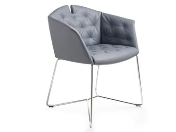 KUAD - Sled base leather chair by Kastel