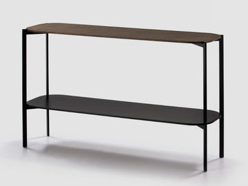 EXO - Rectangular wooden console table with shelving by Kendo Mobiliario